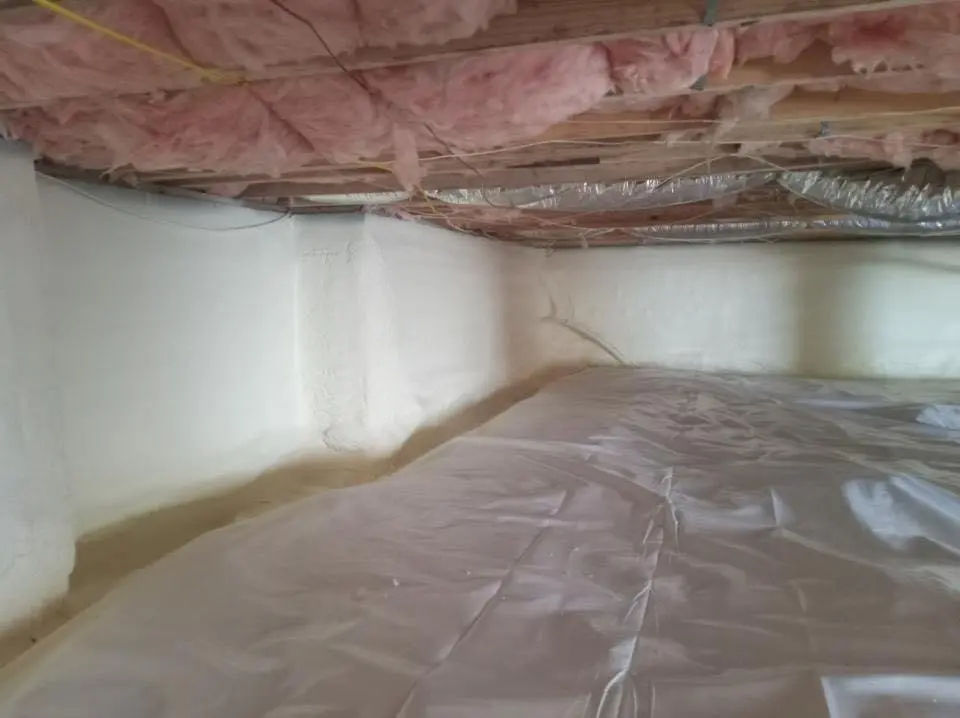 Crawl space encapsulation with closed-cell spray foam for Attic Insulation in South Euclid